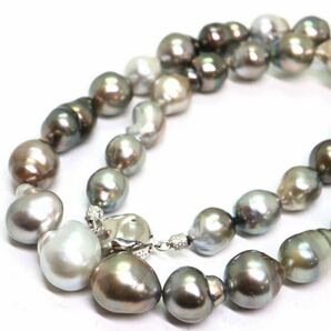 《南洋黒蝶真珠ネックレス》M 約8.5-13.0mm珠 56.2g 約44cm pearl necklace ジュエリー jewelry EA5/EA8の画像1