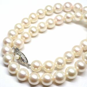 《アコヤ本真珠ネックレス》A 約7.5-8.0mm珠 約35.2g 約38cm pearl necklace jewelry DE0/DH0