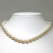 大珠!!《アコヤ本真珠ネックレス》A 約8.5-9.0mm珠 約44.7g 約40.5cm pearl necklace jewelry DH0/-_画像2