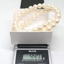 大珠!!《アコヤ本真珠ネックレス》A 約8.5-9.0mm珠 約44.7g 約40.5cm pearl necklace jewelry DH0/-_画像8