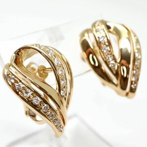 TASAKI(田崎真珠) 《K18 天然ダイヤモンドイヤリング》A 約7.5g 0.18ct diamond earring ジュエリー jewelry EG1/EG5の画像3