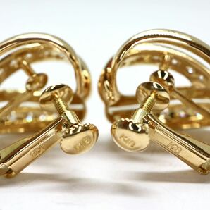 TASAKI(田崎真珠) 《K18 天然ダイヤモンドイヤリング》A 約7.5g 0.18ct diamond earring ジュエリー jewelry EG1/EG5の画像5