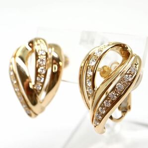 TASAKI(田崎真珠) 《K18 天然ダイヤモンドイヤリング》A 約7.5g 0.18ct diamond earring ジュエリー jewelry EG1/EG5の画像2
