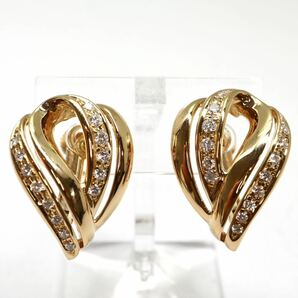 TASAKI(田崎真珠) 《K18 天然ダイヤモンドイヤリング》A 約7.5g 0.18ct diamond earring ジュエリー jewelry EG1/EG5の画像1