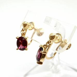 TASAKI(田崎真珠)ソーティング付!!《K18 天然ダイヤモンド/天然ロードライトガーネットイヤリング》A 約3.5g garnet earring EB4/EB6の画像3