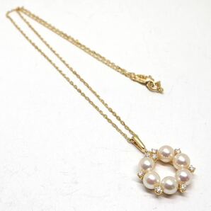 MIKIMOTO(ミキモト)良質!!《K18 天然ダイヤモンド/アコヤ本真珠ネックレス》A 約4.8g 約38cm necklace diamond jewelry ジュエリー EE8/EE8の画像7