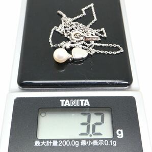 TASAKI(田崎真珠)箱付き!!《天然ダイヤモンド付きアコヤ本真珠ネックレス》A ●約6.2mm珠 約3.2g 約41.5cm 0.01ct necklace DC0/EA2の画像10