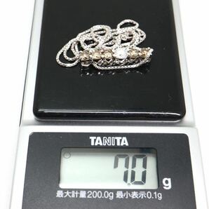 豪華!1ctUP!《K18WG/Pt900 天然ダイヤモンド/天然ブラウンダイヤモンドネックレス》A ◎ 7.0g 約42cm 1.07ct diamond jewelry EG6/EH1の画像9