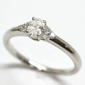 《Pt950 天然ダイヤモンドリング》A 約3.4g 13号0.15ct 0.06ct diamond ジュエリー ring 指輪 EA8/EAの画像3