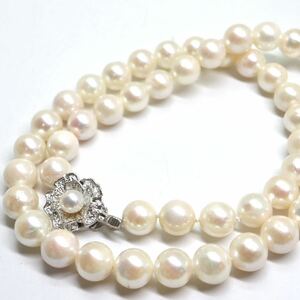 大珠!!《アコヤ本真珠ネックレス》A 約8.0-8.5mm珠 約41.5g 約42cm pearl necklace jewelry DE0/DE0