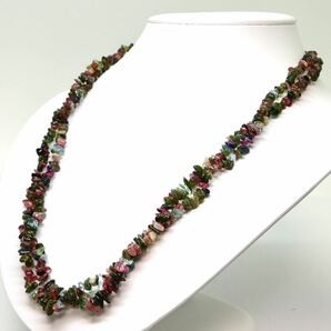 《天然マルチカラートルマリン2連ネックレス》A 約50.5g 約60cm tourmaline necklace ジュエリー jewelry DH0/DH0の画像3