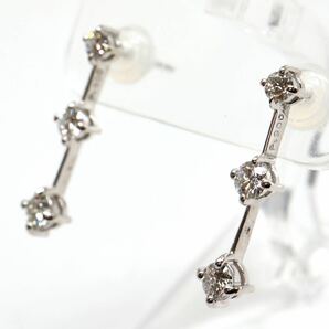 《Pt900/Pt850 天然ダイヤモンドピアス》A 1.5g 0.40ct diamond pierce jewelry ジュエリー EA4/EA4の画像2