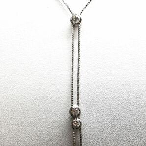 TASAKI(田崎真珠)豪華!!可動式!!《K18WG 天然ダイヤモンドネックレス》A 約5.9g 0.37ct diamond jewelry necklace EF9/EH0の画像6