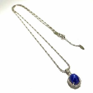 CrescentVert(クレサンベール) 《Pt950/Pt850 天然ダイヤモンド/スターサファイアネックレス》A 10.9g 44.5cm diamond jewelry ED8/EE0の画像5