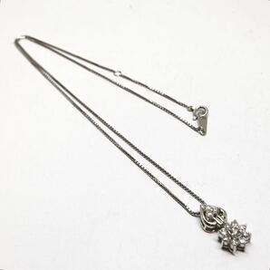 《Pt900/Pt850 天然ダイヤモンドネックレス》A 約5.1g 約39cm 0.50ct necklace diamond jewelry ジュエリー EB6/EB6の画像6