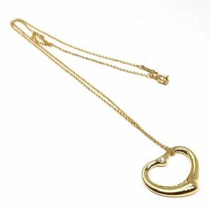 TIFFANY&Co.(ティファニー)《K18(750) オープンハート 天然ダイヤモンド ネックレス》A 7.4g 約45.5cm ペレッティ jewelry EF5/EF5の画像5