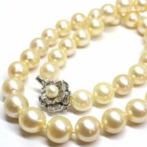 大珠!!《アコヤ本真珠ネックレス》A 約9.0-9.5mm珠 46.9g 約40cm pearl necklace ジュエリー jewelry DC0/EB0_画像1