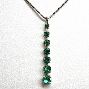 CrescentVert(クレサンベール)《K18WG エメラルド/天然ダイヤモンドネックレス》A 約3.1g 約44.5cm 0.34ct ジュエリーjewelry EB6/EB6の画像1