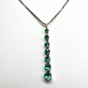 CrescentVert(クレサンベール)《K18WG エメラルド/天然ダイヤモンドネックレス》A 約3.1g 約44.5cm 0.34ct ジュエリーjewelry EB6/EB6の画像2