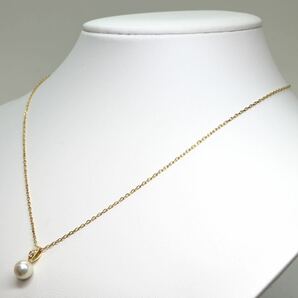 MIKIMOTO(ミキモト)《K18アコヤ本真珠/天然ダイヤモンドネックレス》A 約7.5mm珠 3.0g 約44.5cm pearl necklace diamond jewelry EB0/EB5の画像4