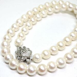 《本真珠ネックレス》A 約7.5-8.0mm珠 38.1g 約42cm pearl necklace ジュエリー jewelry EA0/EA0