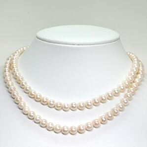 《アコヤ本真珠ロングネックレス》A 約6.5mm珠 54.0g 約81.5cm pearl necklace ジュエリー jewelry DE0/DF0の画像3