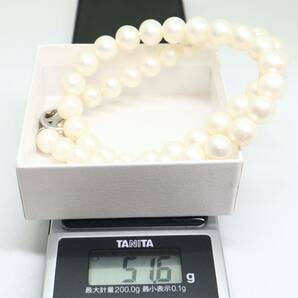 《本真珠ネックレス》A 約9.0-9.5mm珠 51.6g 約43cm pearl necklace ジュエリー jewelry DC0/DC0の画像8