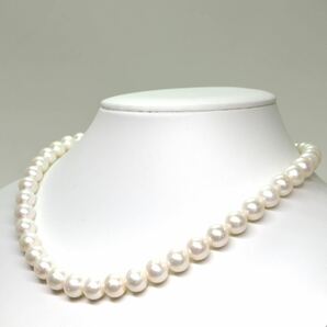 《本真珠ネックレス》A 約9.0-9.5mm珠 51.6g 約43cm pearl necklace ジュエリー jewelry DC0/DC0の画像3