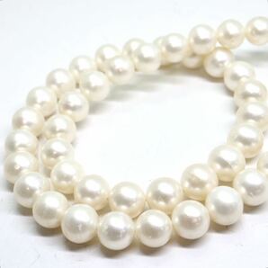 《本真珠ネックレス》A 約9.0-9.5mm珠 51.6g 約43cm pearl necklace ジュエリー jewelry DC0/DC0の画像4