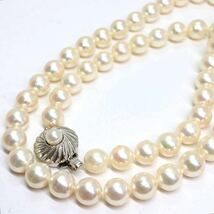《アコヤ本真珠ネックレス》A 約7.0-7.5mm珠 33.3g 約43cm pearl necklace ジュエリー jewelry DC0/DC0_画像1