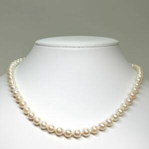《アコヤ本真珠ネックレス》A 約6.0-6.5mm珠 23.2g 約42.5cm pearl necklace ジュエリー jewelry CD7/CD7の画像2