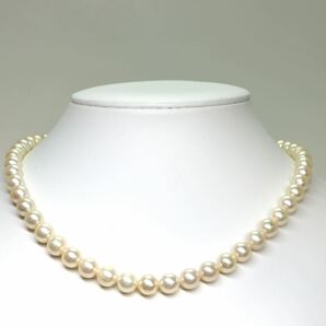 《アコヤ本真珠ネックレス》A 約7.5-8.0mm珠 38.4g 約41.5cm pearl necklace ジュエリー jewelry ☆の画像2