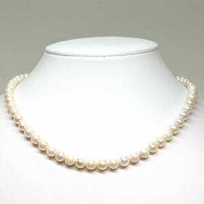 《アコヤ本真珠ネックレス》A 約6.5-7.0mm珠 28.5g 約41.5cm pearl necklace ジュエリー jewelry DA0/DA0の画像2