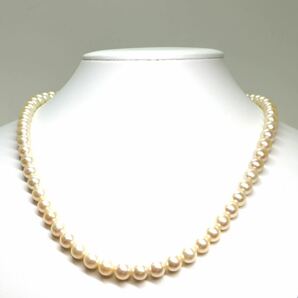 《アコヤ本真珠ネックレス》A 約7.5-8.0mm珠 44.4g 約49cm pearl necklace ジュエリー jewelry DF0/DF0の画像2