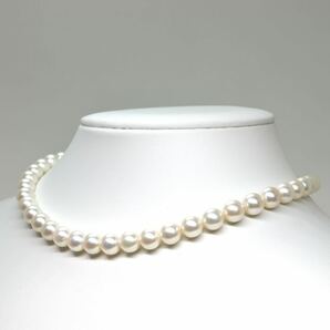 《K14 アコヤ本真珠ネックレス》A 約7.5-8.0mm珠 32.4g 約37.5cm pearl necklace ジュエリー jewelry DE0/DE0の画像3