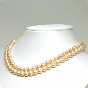 JEWELRY MAKI(ジュエリーマキ)入り!!《アコヤ本真珠2本ネックレスおまとめ》A 約7.0-7.5mm珠 65.8g 約42.5/42cm pearl necklace jewelry ☆の画像3