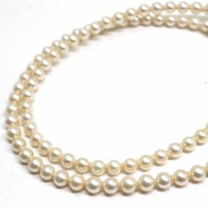 《天然ダイヤモンド付きアコヤ本真珠ネックレス》A 約3.5-4.0mm珠 12.0g 約40.5cm pearl necklace ジュエリー jewelry EB0/ED0の画像7