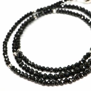 21.80ct!!《K18WG 天然ブラックダイヤモンドネックレス》A 約5.7g 約43.5cm necklace black diamond ジュエリー jewelry EA2/EB0の画像4