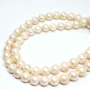 《アコヤ本真珠ネックレス》A 約6.5-7.0mm珠 28.3g 約41.5cm pearl necklace ジュエリー jewelry DE0/EA2の画像4