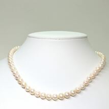 《アコヤ本真珠ネックレス》A 約6.5-7.0mm珠 28.3g 約41.5cm pearl necklace ジュエリー jewelry DE0/EA2_画像2