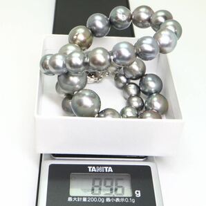 鑑別書付き!!《南洋黒蝶真珠ネックレス》A 約9.0-14.5mm珠 89.6g 約45cm pearl necklace ジュエリー jewelry EC0/EC0の画像10