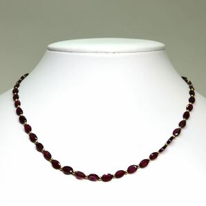 《K18 天然ガーネットネックレス》A 約8.5g 約41cm garnet necklace ジュエリー jewelry DD0/DH0☆の画像2