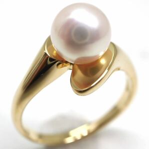 MIKIMOTO(ミキモト)良質!!《K18 アコヤ本真珠リング》A ◎3.9g 約11.5号 pearl パール ring 指輪 jewelry ジュエリー EC1/EC1の画像1