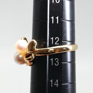 TASAKI(田崎真珠)《K18 天然ダイヤモンド/アコヤ本真珠リング》A 約4.7g 約12.5号 0.04ct diamond ジュエリー ring 指輪 pearl EC7/EC9の画像8