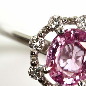 《K18WG 天然ピンクサファイア/天然ダイヤモンドリング》A 約2.9g 約12号 0.67ct sapphire pink ジュエリー ring 指輪 diamond EB9/ECの画像6