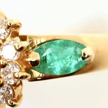 豪華!!《K18 天然エメラルド/天然ダイヤモンドリング》A 約3.3g 約13号 0.17ct 0.33ct 0.33ct emerald ジュエリー ring 指輪 diamondEB8/EB_画像6