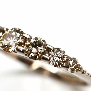 豪華!!KASHIKEY(カシケイ)《K18天然ブラウンダイヤモンドリング》 A 約2.8g 約11号 0.55ct ring 指輪 diamond jewelry ジュエリー EG1/EH1の画像4