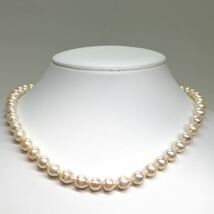 《アコヤ本真珠ネックレス》M 約8.0-8.5mm珠 38.2g 約43cm pearl necklace ジュエリー jewelry CH0/DA0_画像2