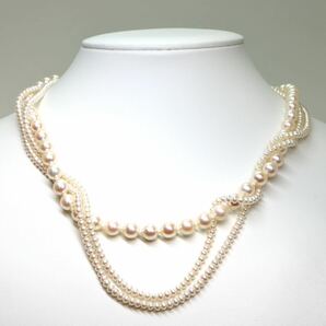 《本真珠ネックレス》M 45.9g 約45.5cm pearl necklace ジュエリー jewelry DA5/DC0の画像2