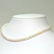 《アコヤ本真珠ネックレス》M 約6.0-6.5mm珠 20.8g 約38cm pearl necklace ジュエリー jewelry DC0/DC0_画像3